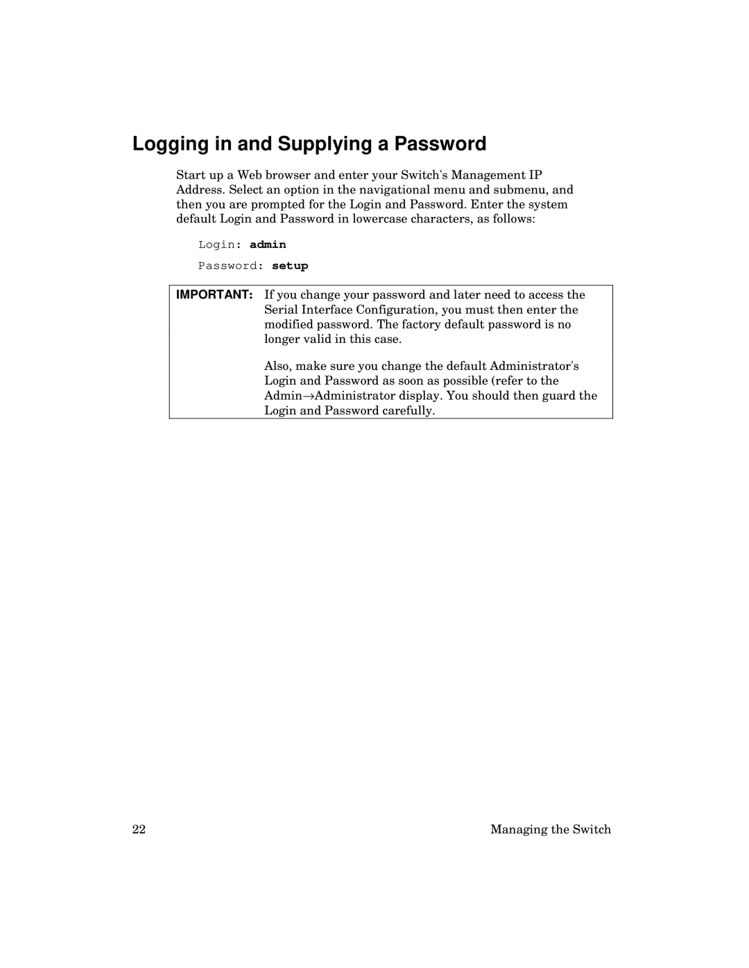 Kingston Technology 2000 manual Logging in and Supplying a Password 