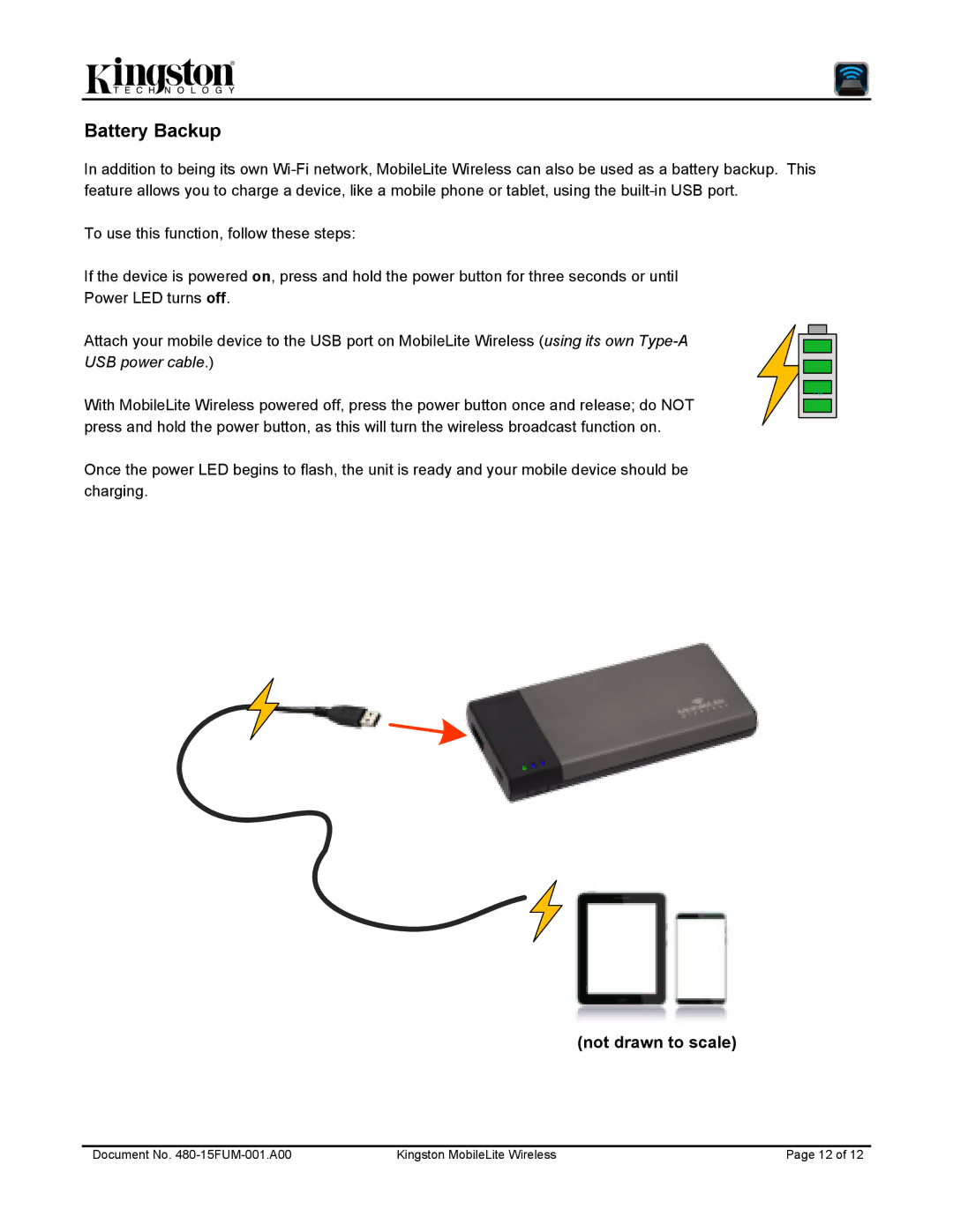 Kingston Technology 480-15FUM-001.A00 user manual Battery Backup 