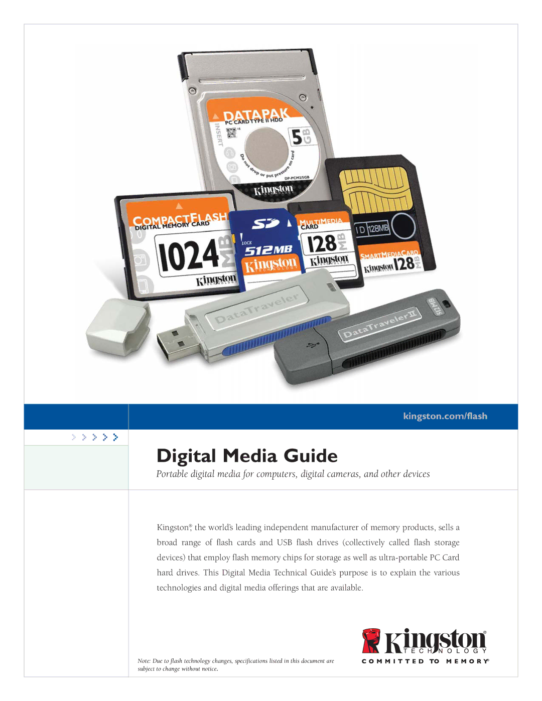 Kingston Technology Digital Media Guide specifications 