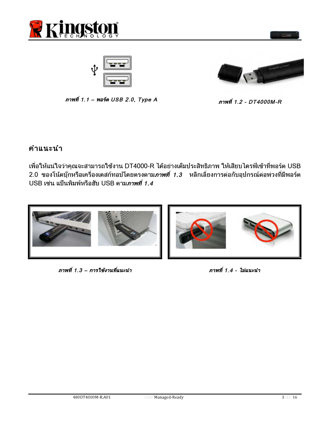 Kingston Technology DT4000M-R manual คำแนะนำ 