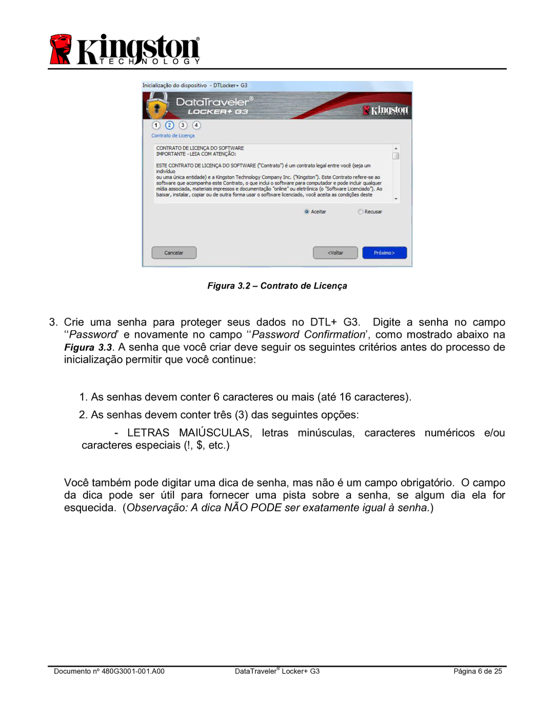 Kingston Technology DTLPG3 manual Figura 3.2 Contrato de Licença 