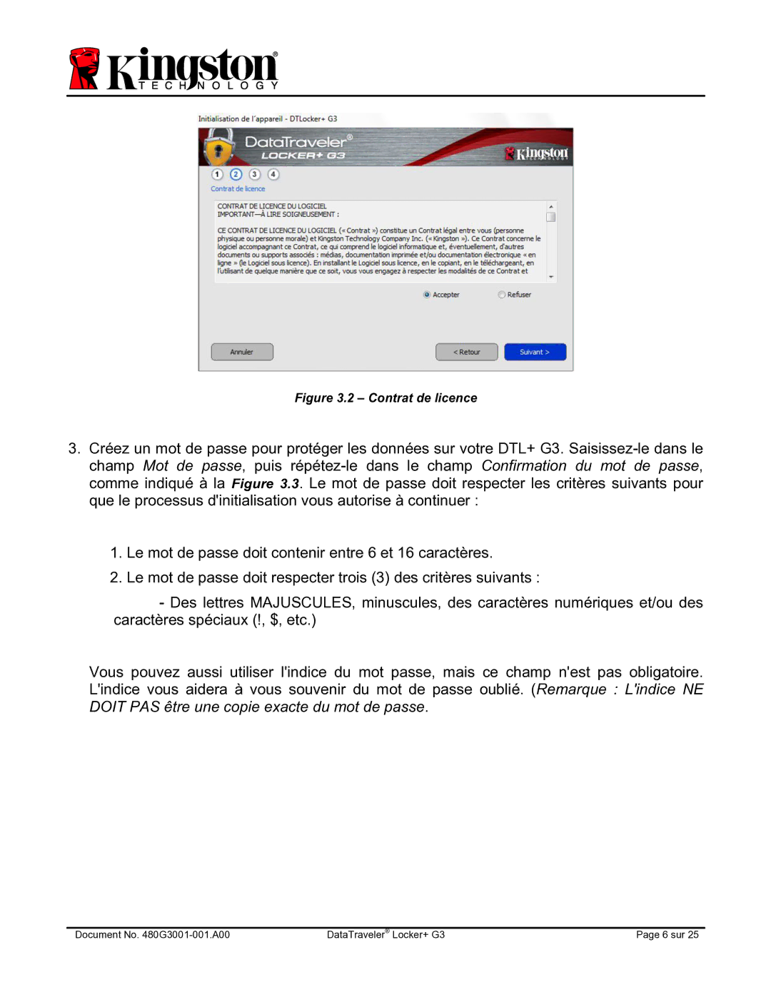 Kingston Technology DTLPG3 manual Contrat de licence 
