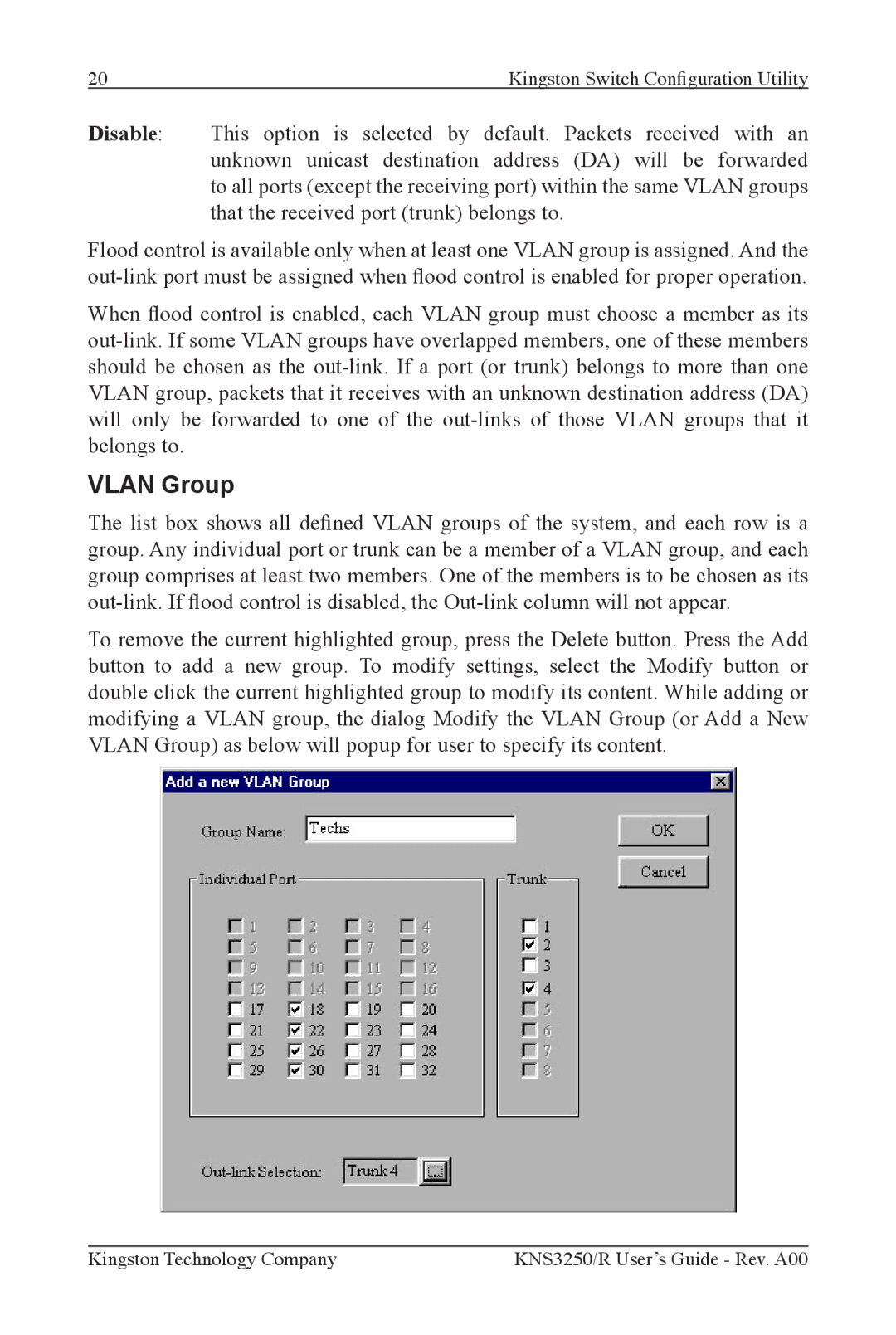 Kingston Technology KNS2450/R, KNS3250/R, KNS1650/R manual Vlan Group 