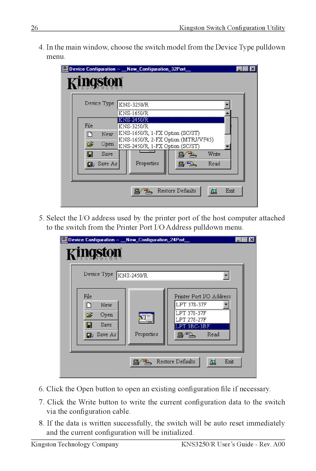 Kingston Technology KNS2450/R, KNS3250/R, KNS1650/R manual Kingston Technology Company 