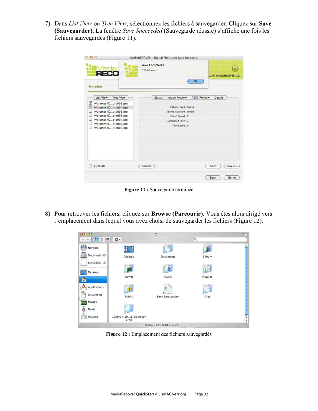 Kingston Technology v2.1 1 quick start Sauvegarde terminée 