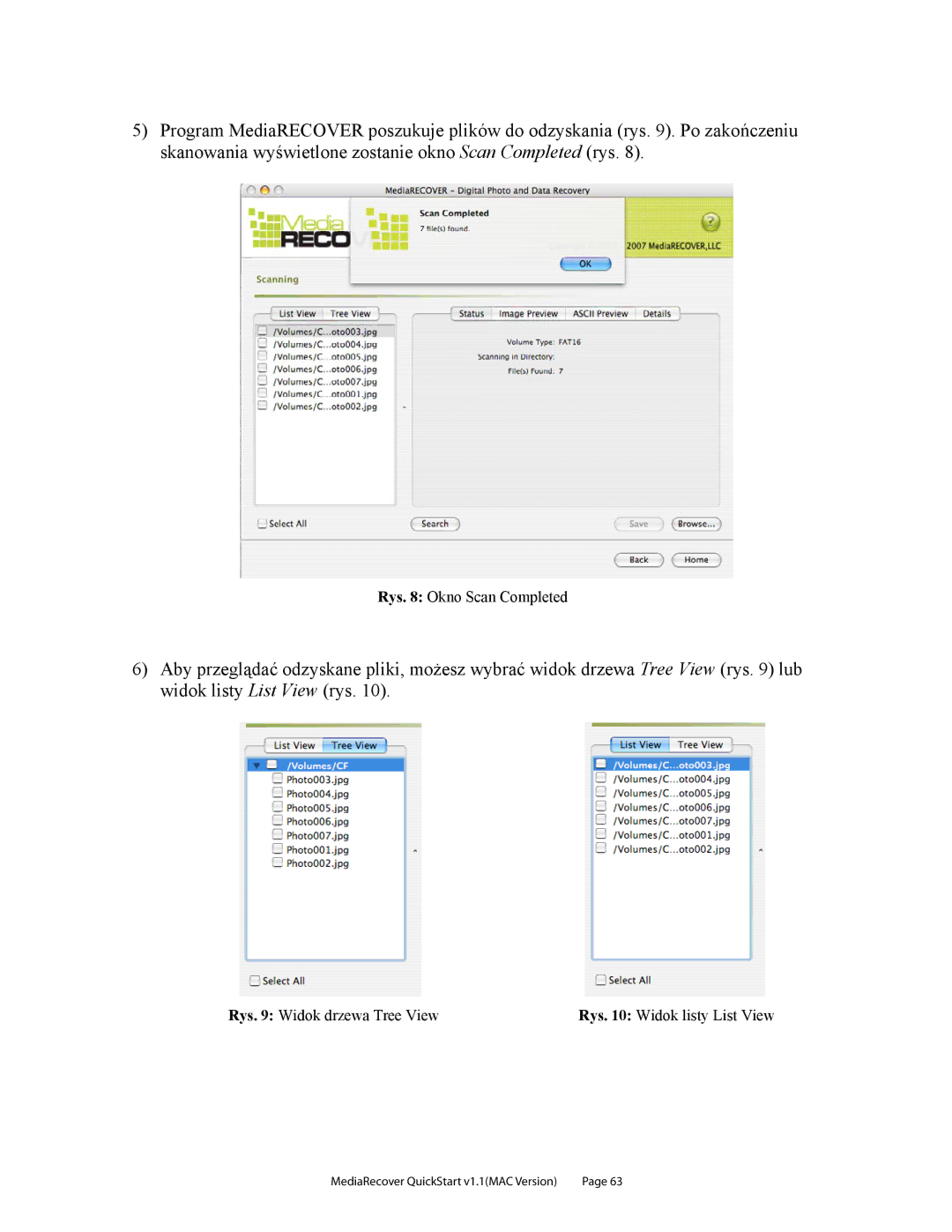 Kingston Technology v2.1 1 quick start Rys Widok drzewa Tree View Rys Widok listy List View 