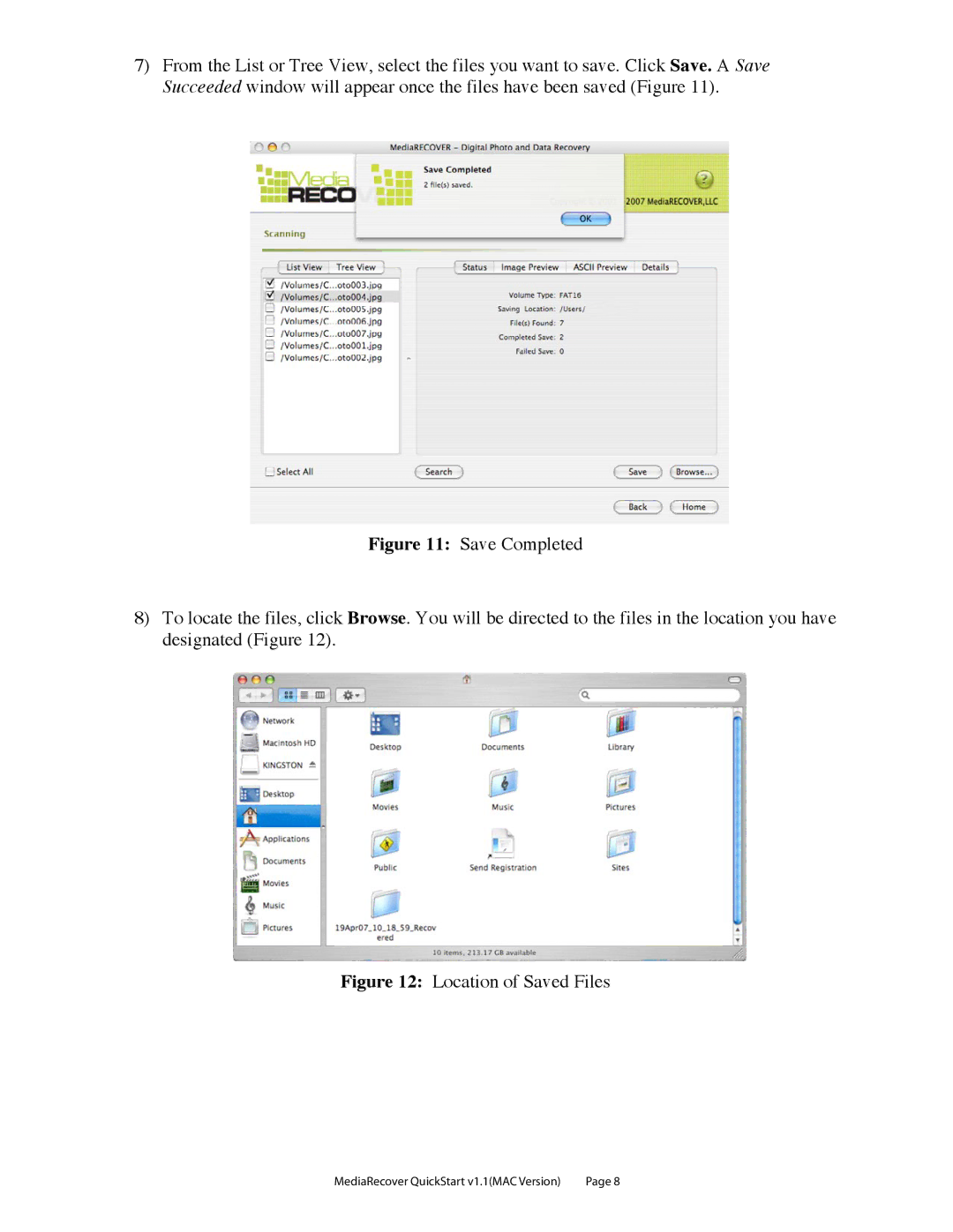 Kingston Technology v2.1 1 quick start Location of Saved Files 