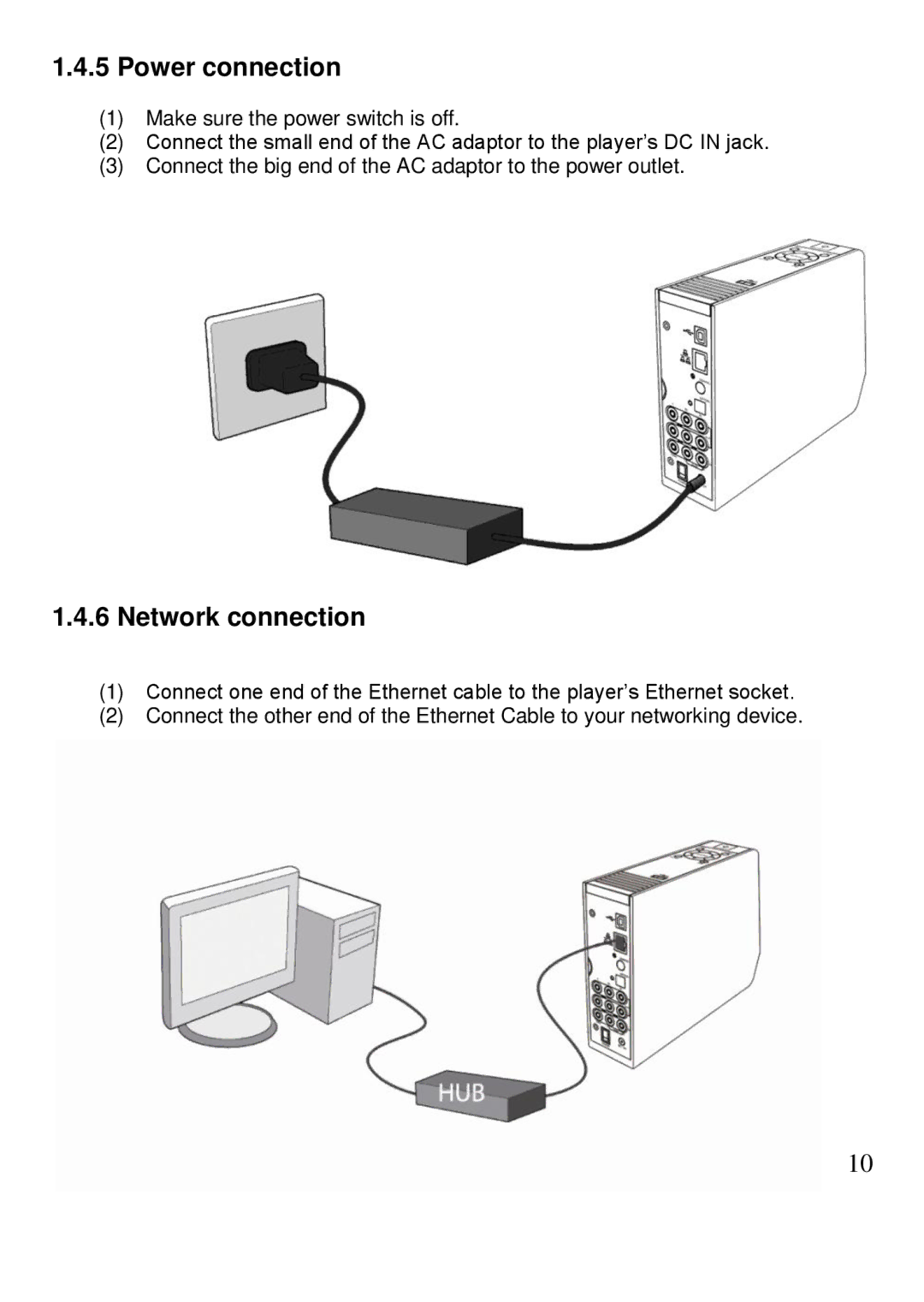 Kingwin KM-31BK manual Power connection, Network connection 