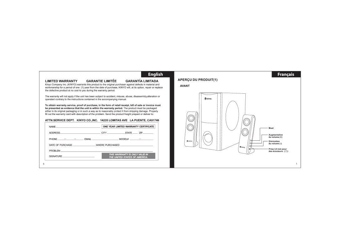 Kinyo 645-040 manual 