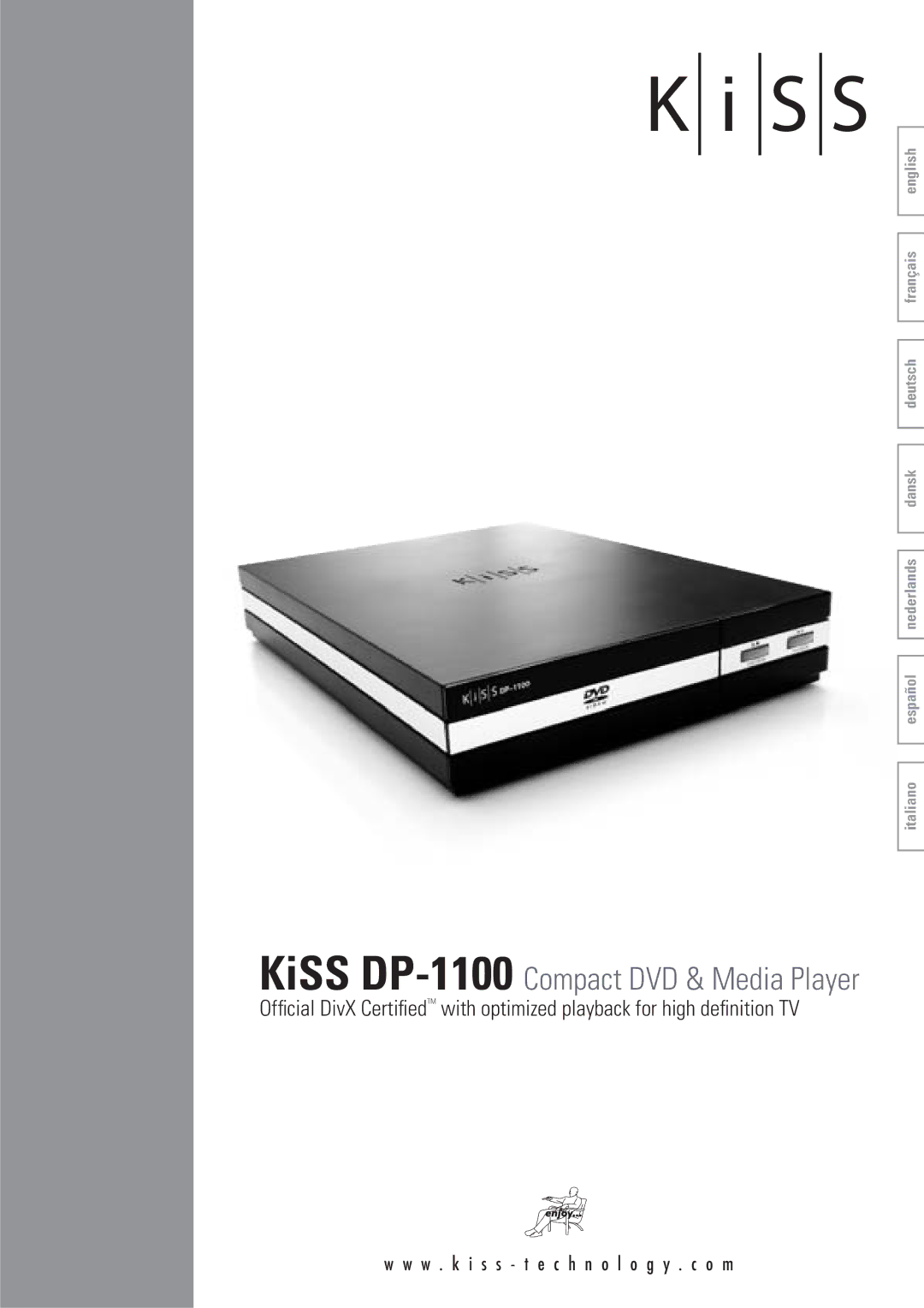 KiSS Networked Entertainment manual KiSS DP-1100Compact DVD & Media Player 