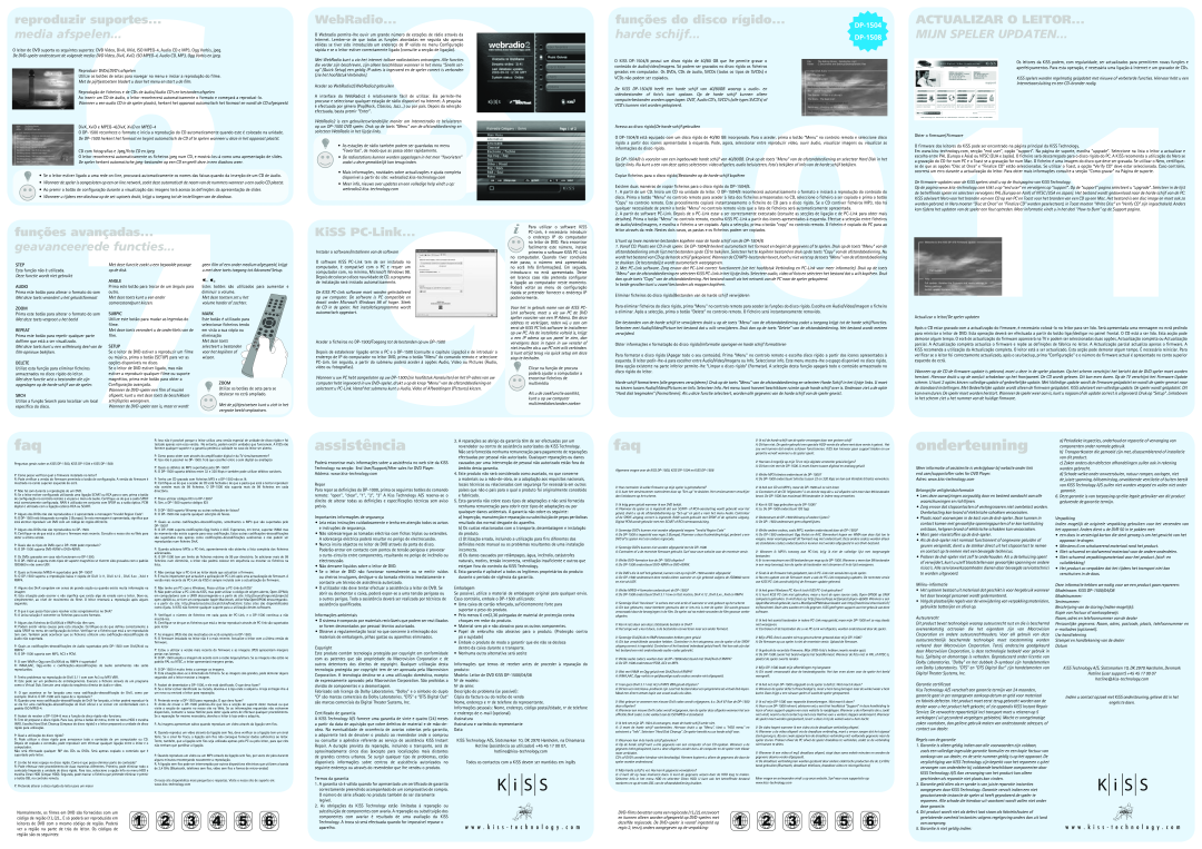 KiSS Networked Entertainment DP-1500S reproduzir6suportes, media afspelen, funções avançadas, geavanceerede functies, Step 