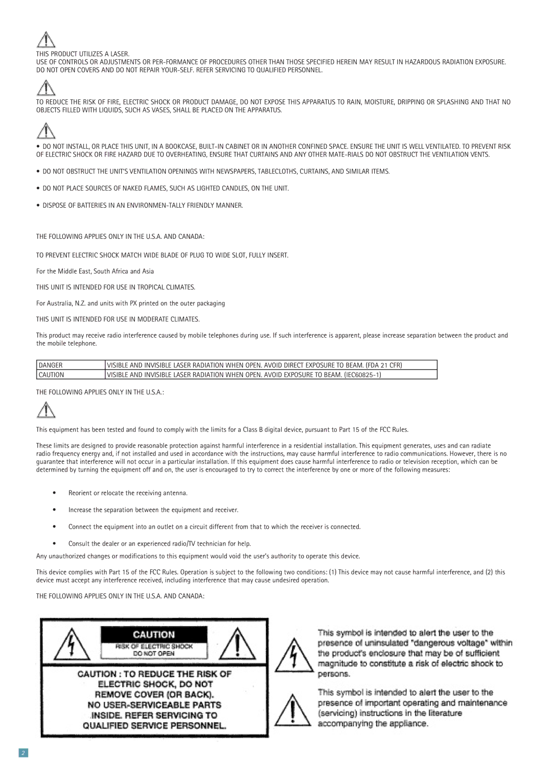 KiSS Networked Entertainment DP-500 manual This Unit is Intended for USE in Tropical Climates 