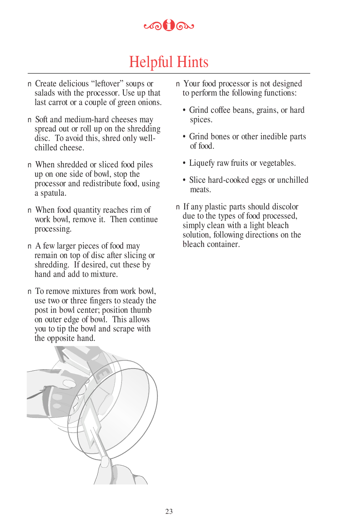 KitchenAid 11 CUP manual Helpful Hints 