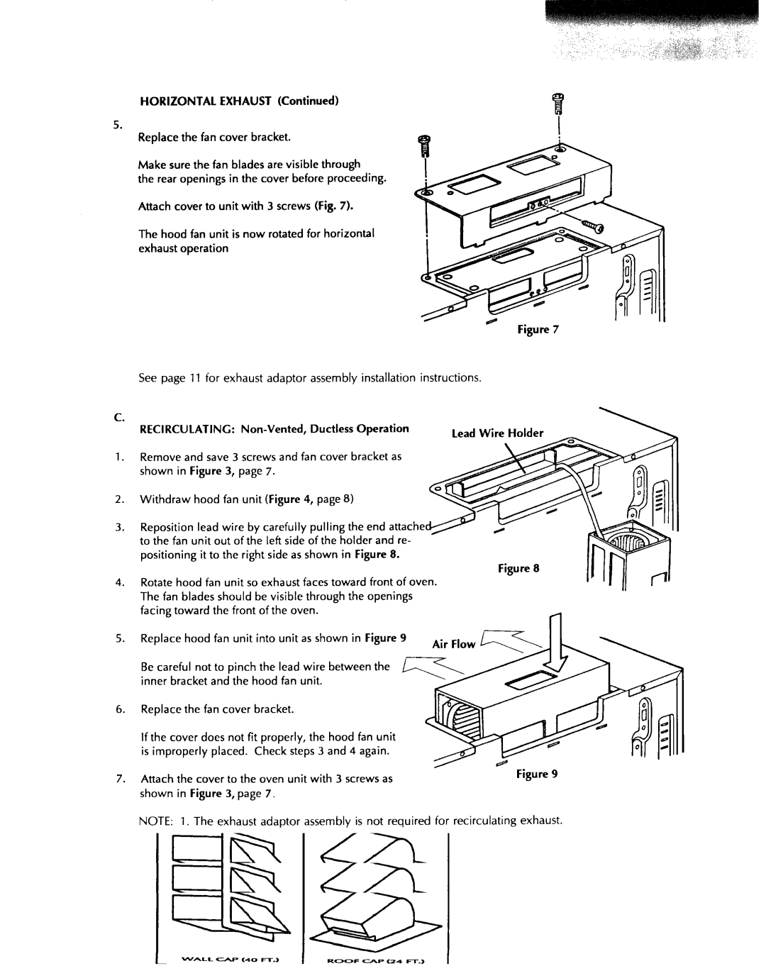 KitchenAid 1435 installation instructions Recirculating Non-Vented, Ductless Operation, Lead Wire Holder 