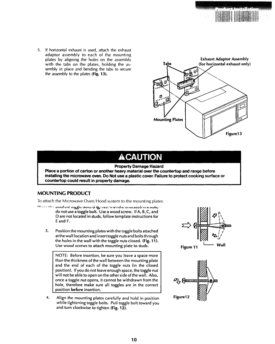 KitchenAid 1435 installation instructions Mounting Product 