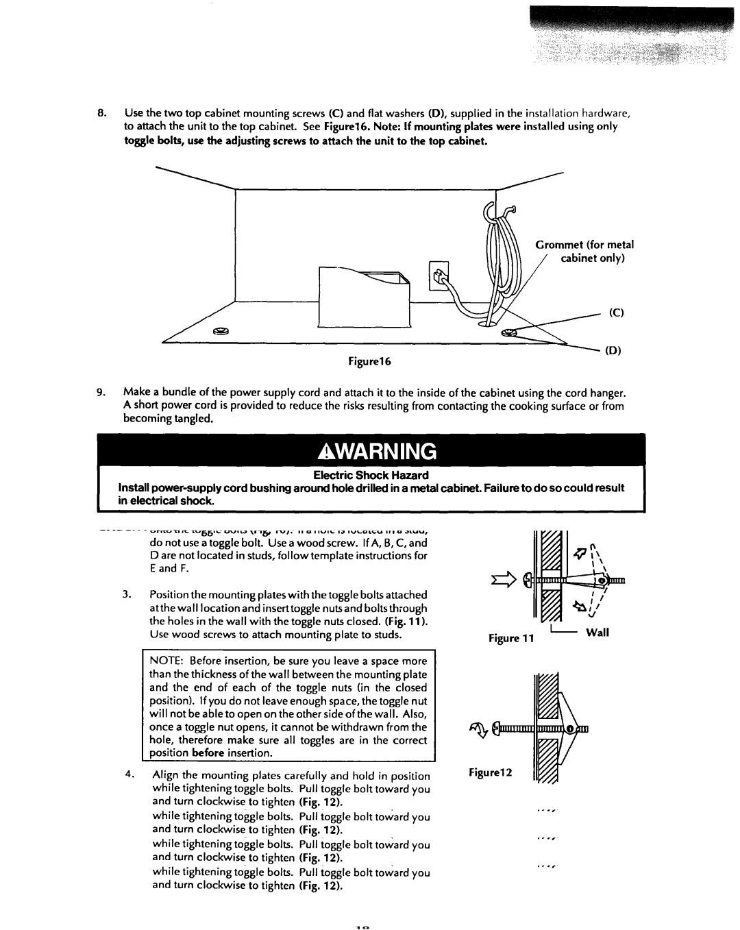 KitchenAid 1435 installation instructions Check List for Installation, Electrical shock 