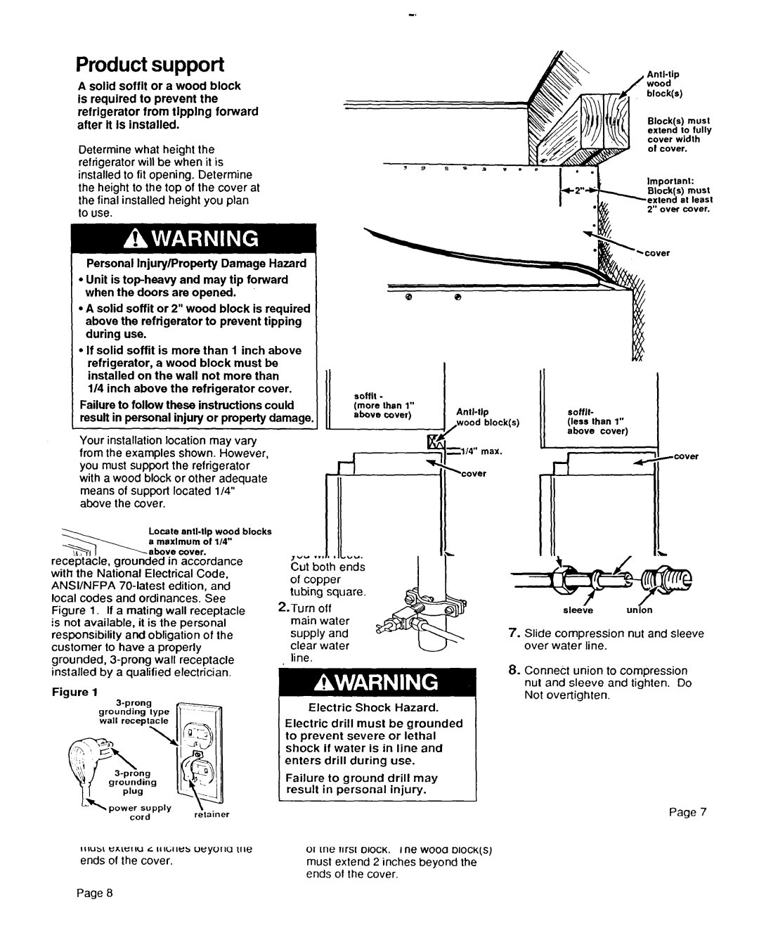 KitchenAid 2000-101 installation instructions Product support, When a soffit is not available 