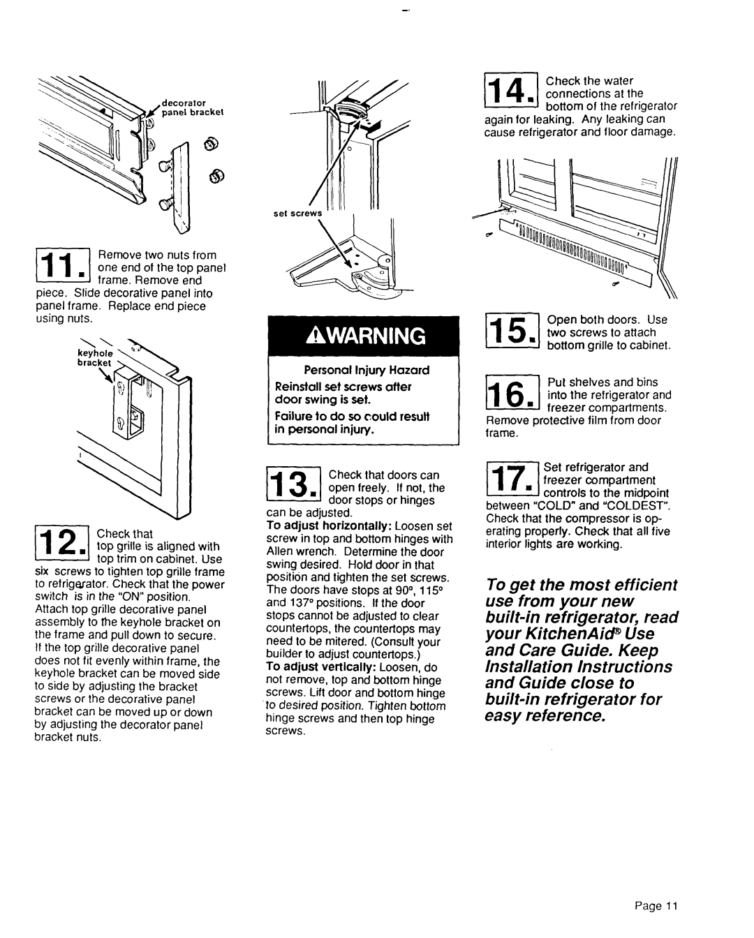 KitchenAid 2000495 installation instructions Set 