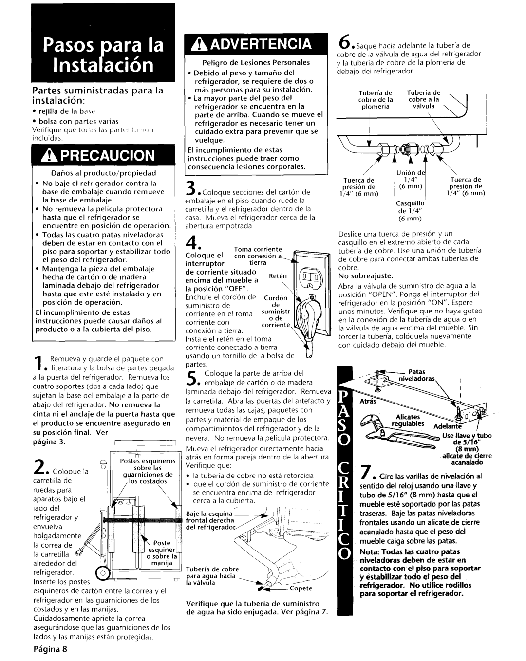 KitchenAid 2004022 installation instructions Partes suministradas para la instalacih 