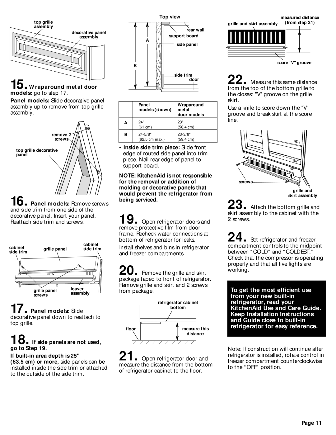 KitchenAid 2209478 manual Top view 