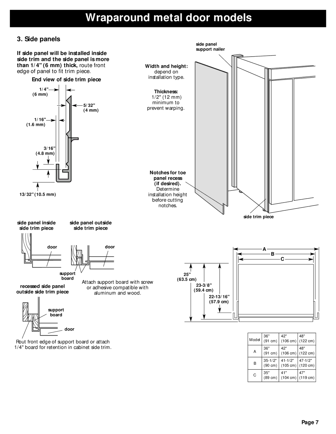 KitchenAid 2209478 manual Wraparound metal door models, Attach support board with screw 