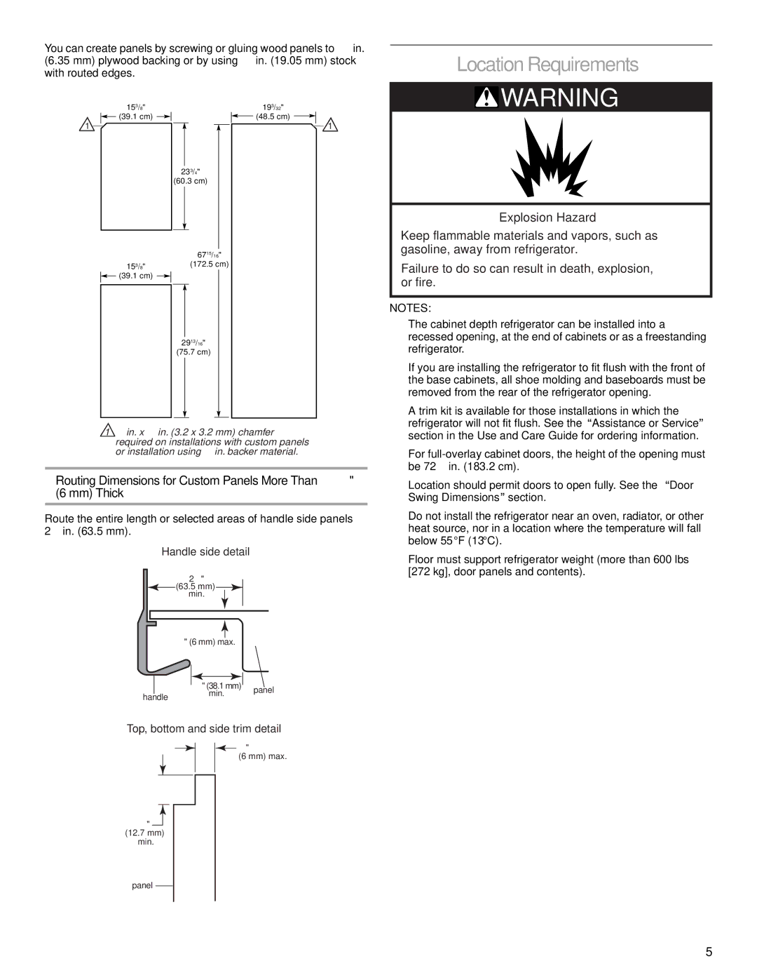 KitchenAid 2221514A installation instructions Location Requirements 