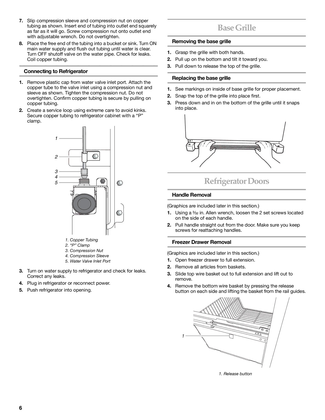 KitchenAid 2225033A, 12642708SP manual Base Grille, Refrigerator Doors 