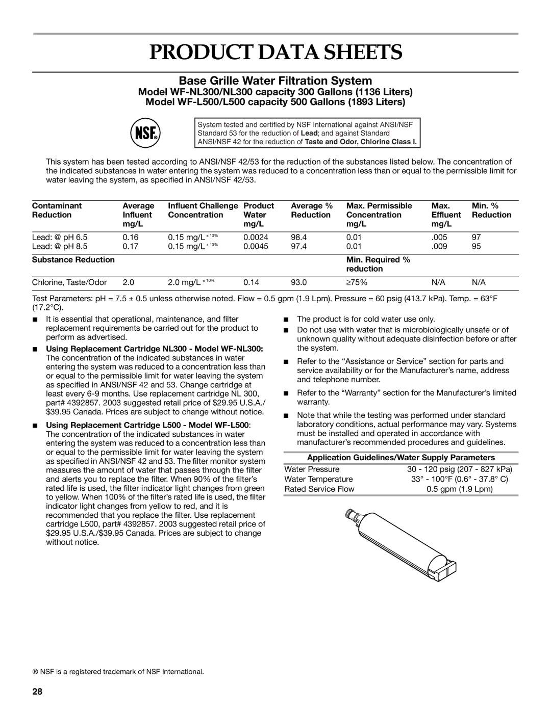 KitchenAid 2255706 manual Product Data Sheets, Substance Reduction Min. Required % 