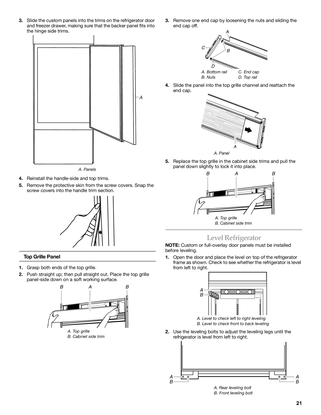 KitchenAid 2307890A manual Level Refrigerator 