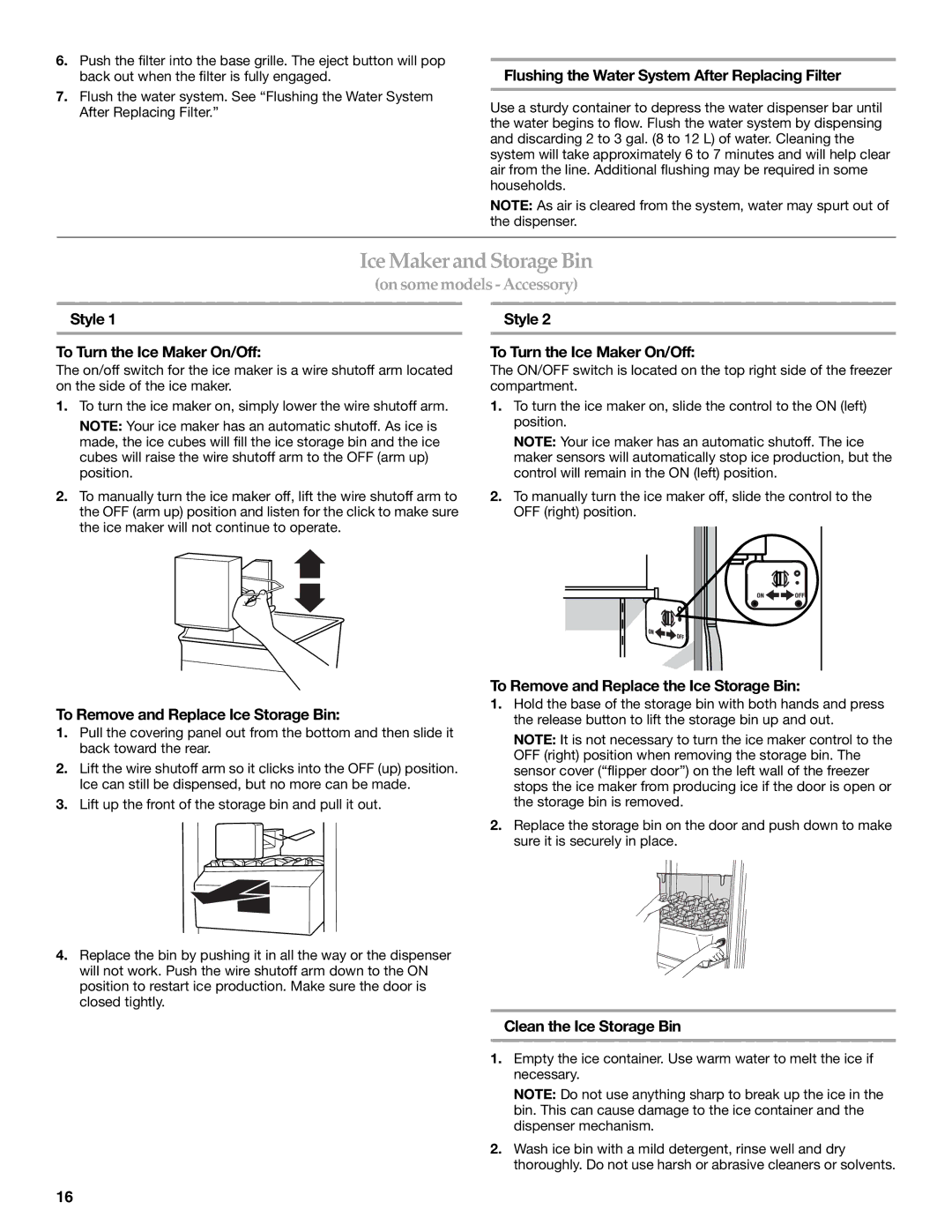 KitchenAid 2308307 manual Ice Maker and Storage Bin, On some models -Accessory 