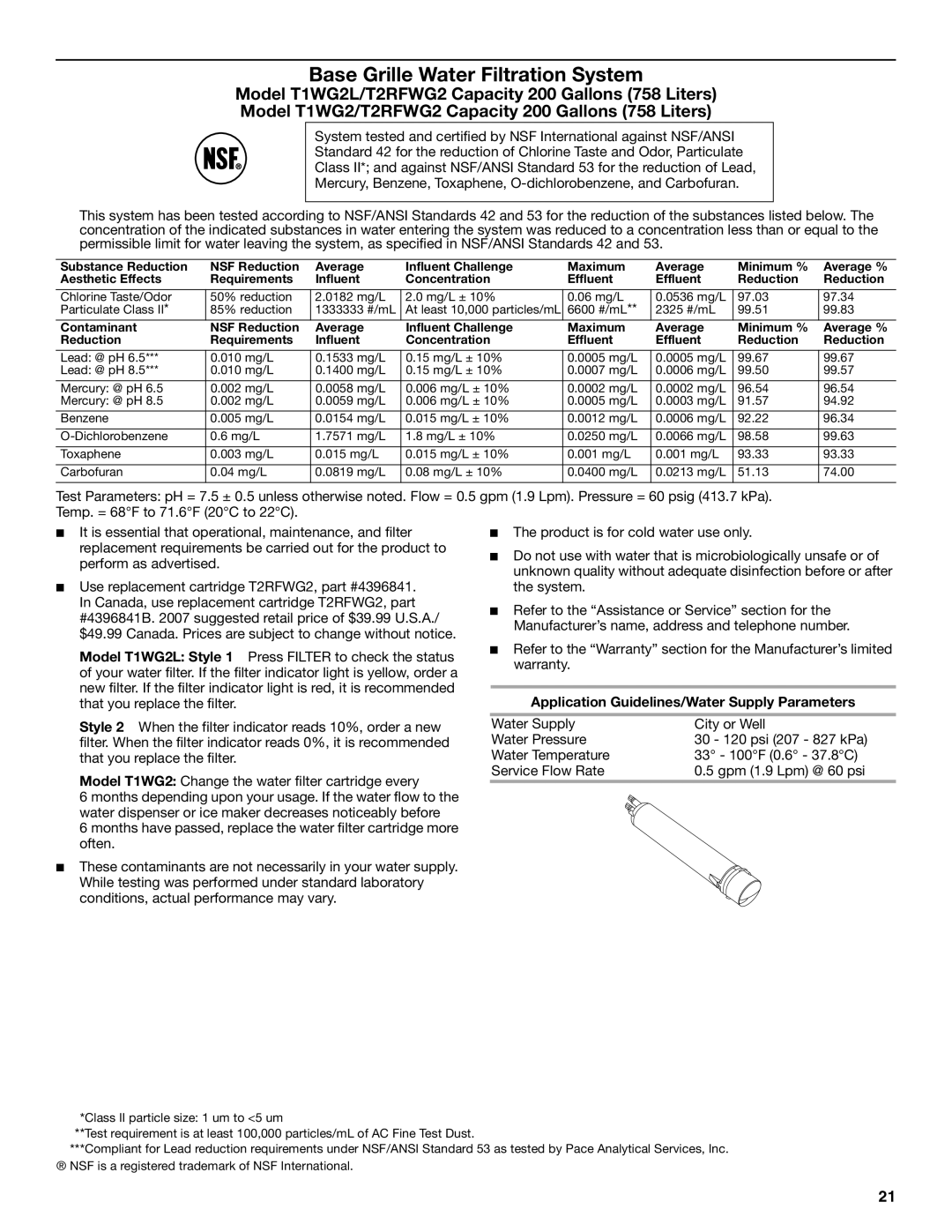 KitchenAid 2316571A manual Base Grille Water Filtration System 