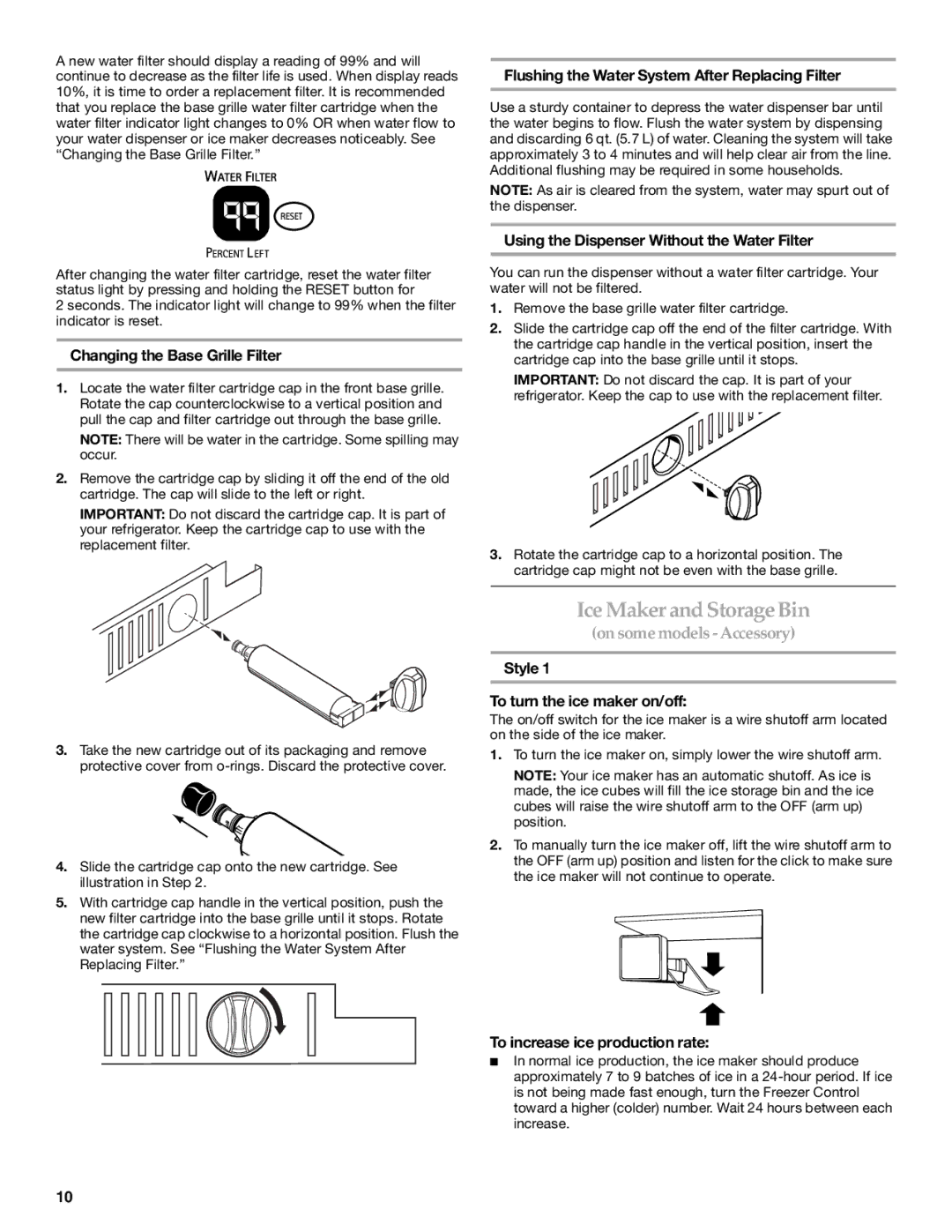 KitchenAid 2317086 manual Ice Maker and Storage Bin 