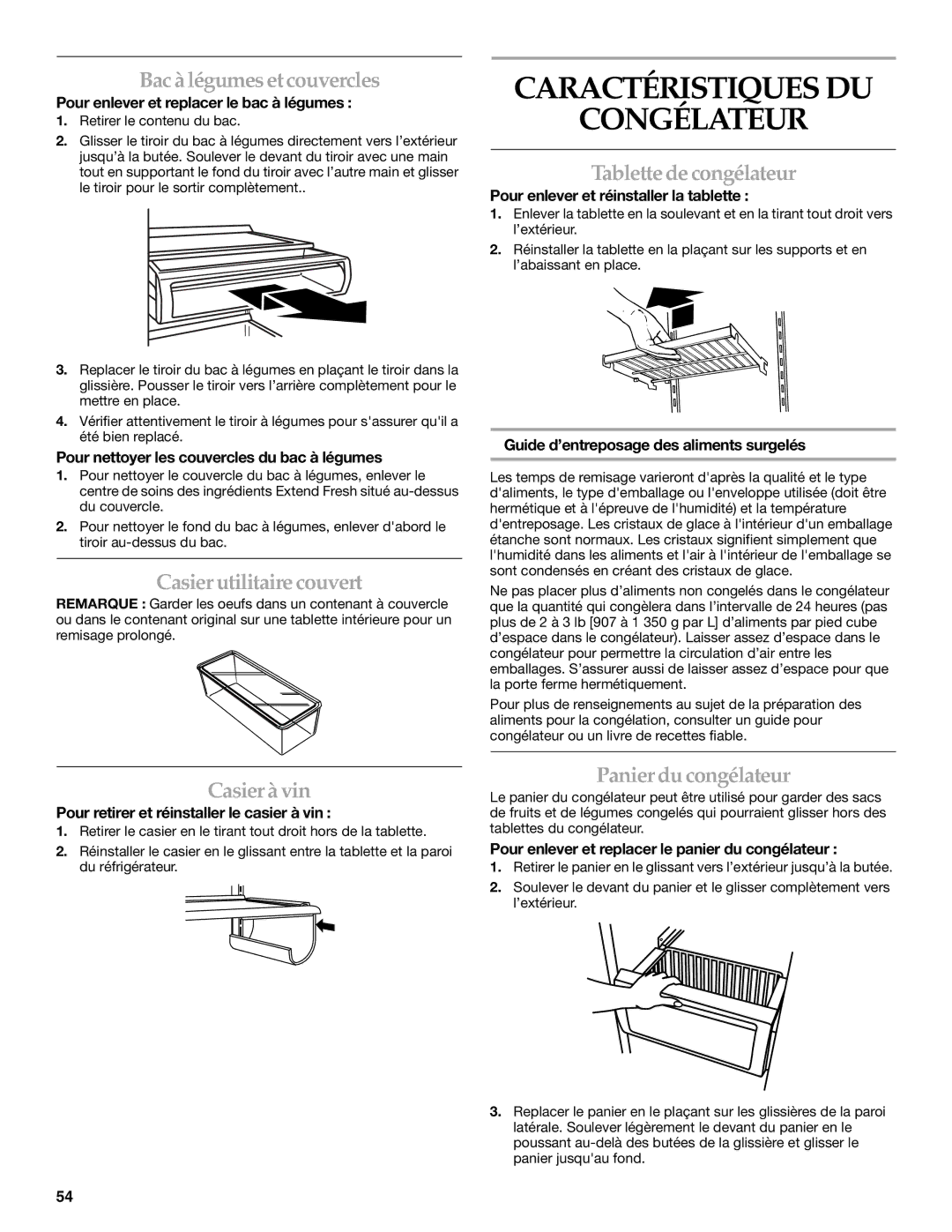 KitchenAid 2317086 manual Caractéristiques DU Congélateur 