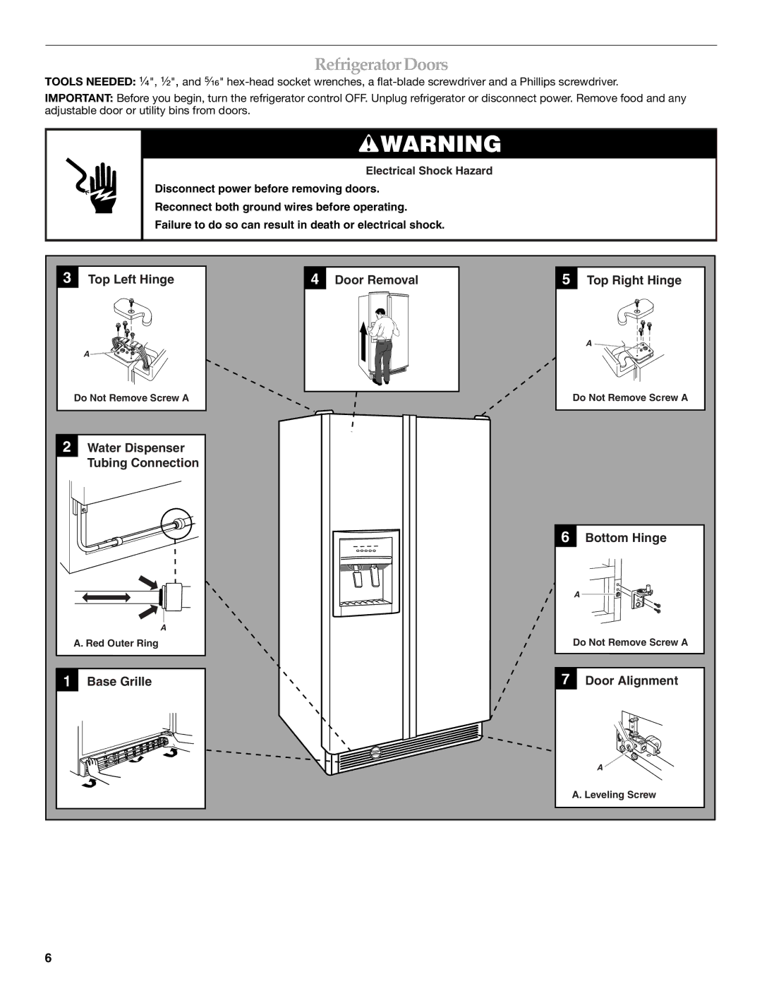 KitchenAid 2318581 manual Refrigerator Doors 