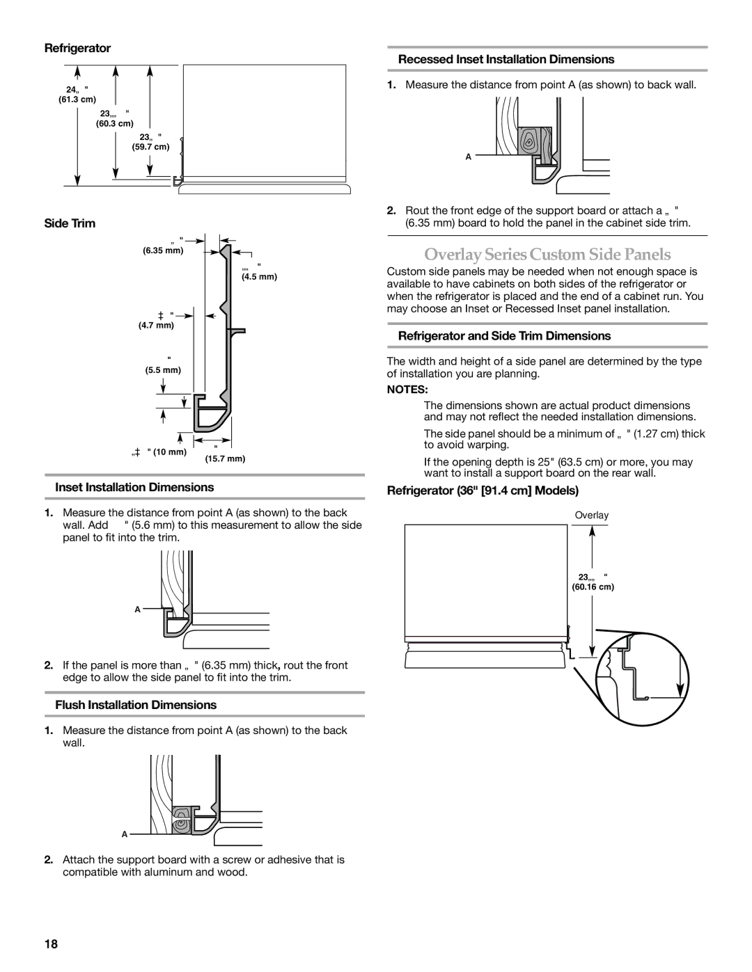 KitchenAid 2320680B manual Overlay Series Custom Side Panels 