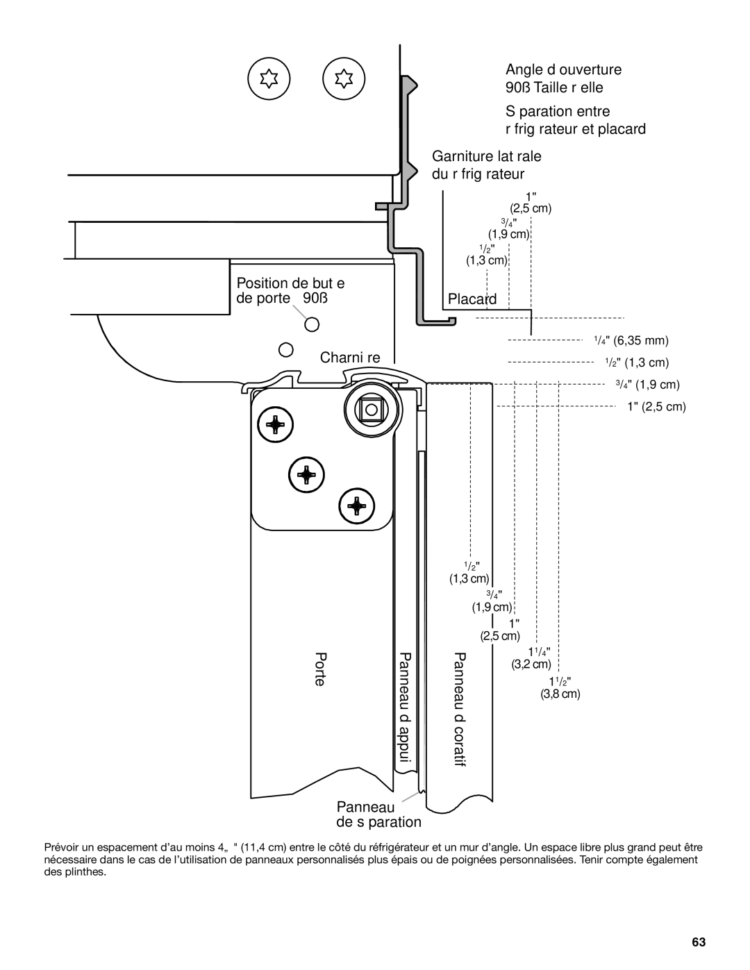 KitchenAid 2320680B manual Charnière Porte, Panneau, De séparation 