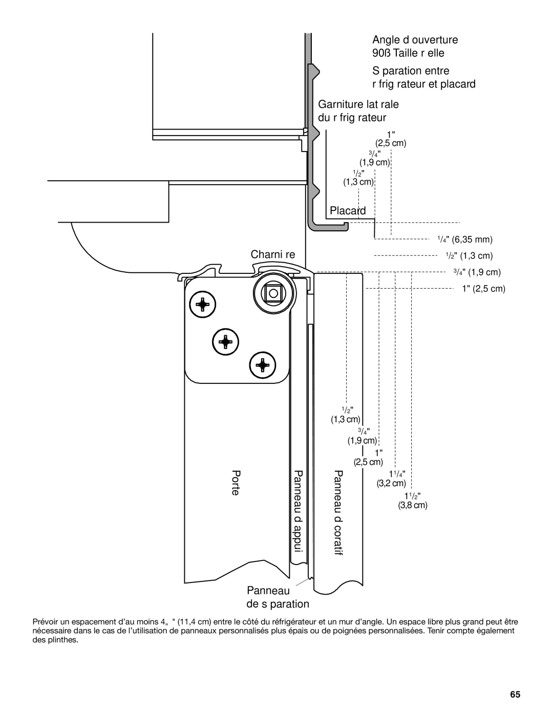 KitchenAid 2320680B manual ’appui, Panneau de séparation 