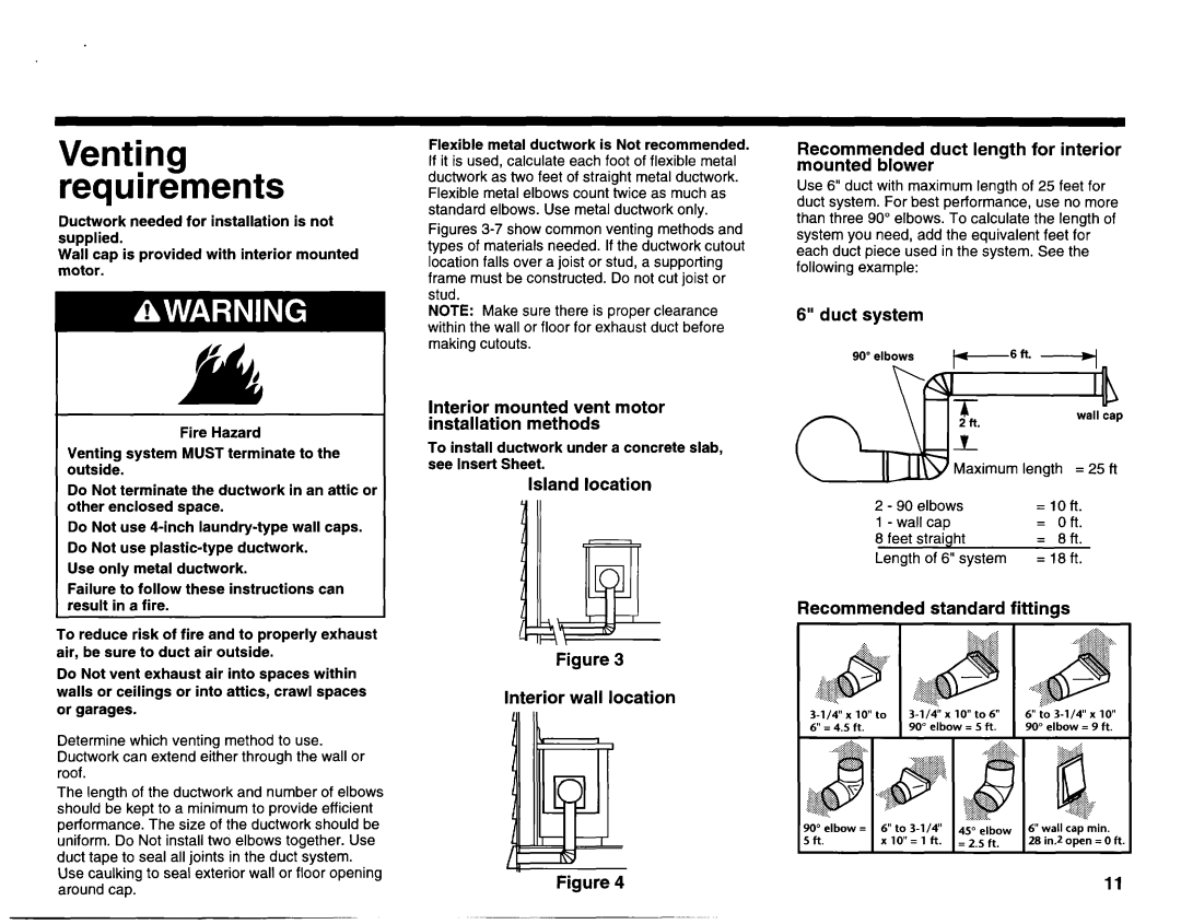 KitchenAid 3182048 installation instructions Venting requirements 