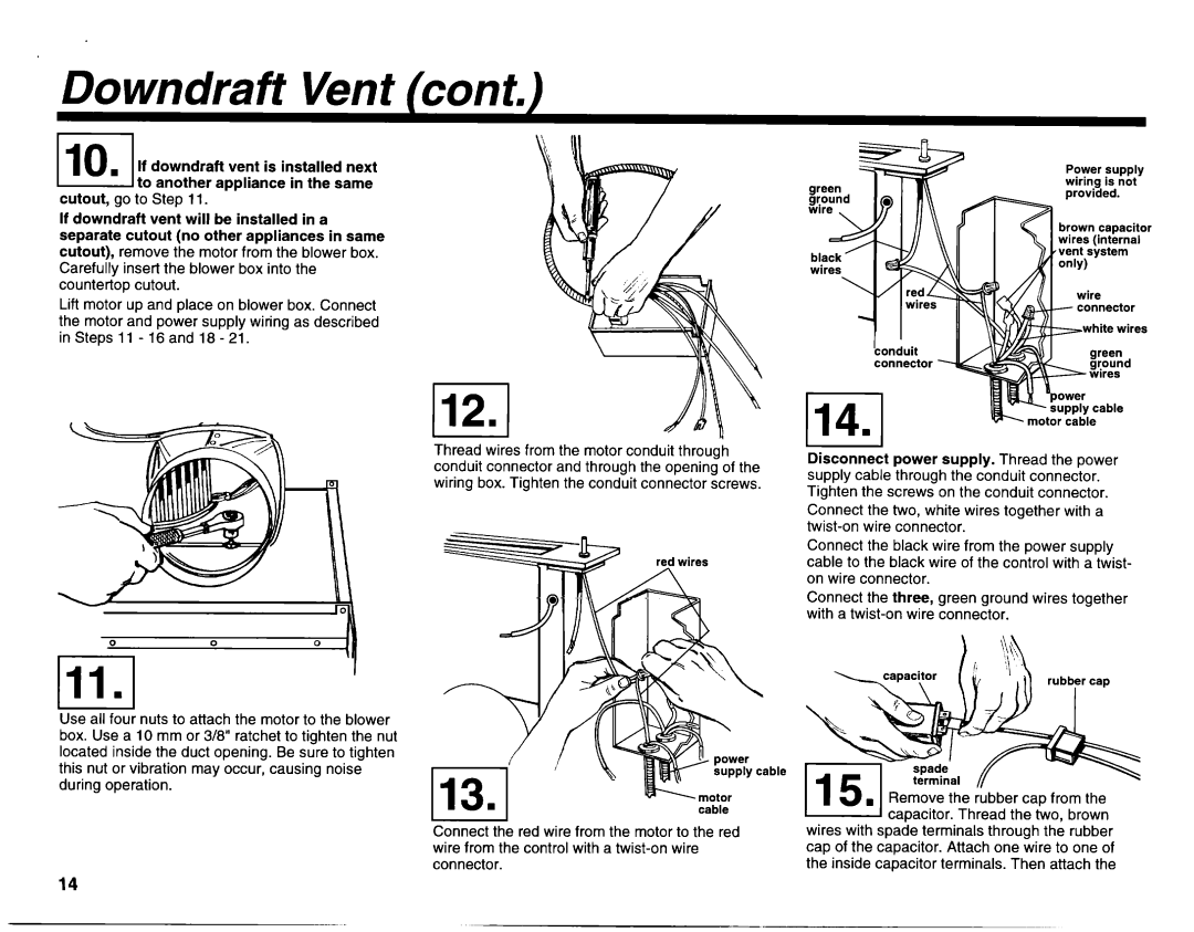 KitchenAid 3182048 installation instructions 114I.II, Downdraft Vent /cont 