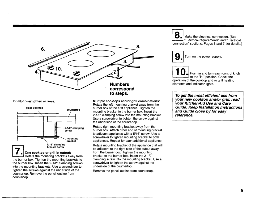 KitchenAid 3182048 installation instructions Correspond to steps 