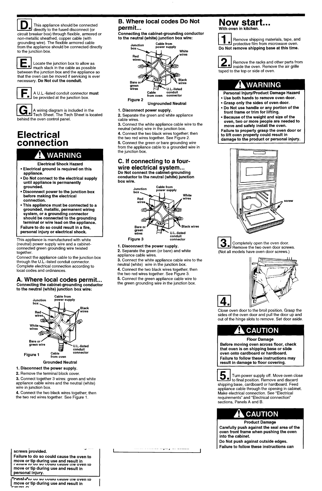 KitchenAid 3184435 REV. A installation instructions Now start, Electrical connection, Panel B 