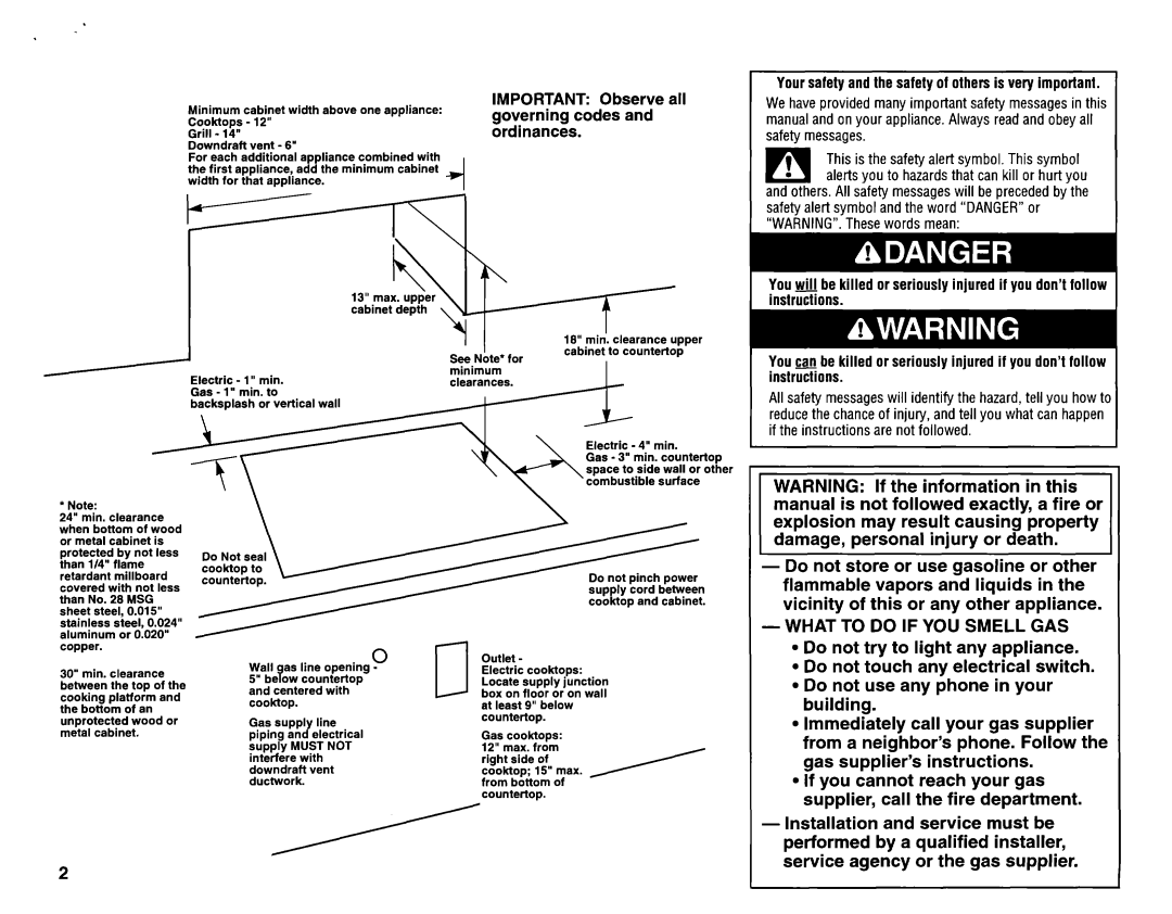 KitchenAid 3186523 installation instructions Cabinet depth 