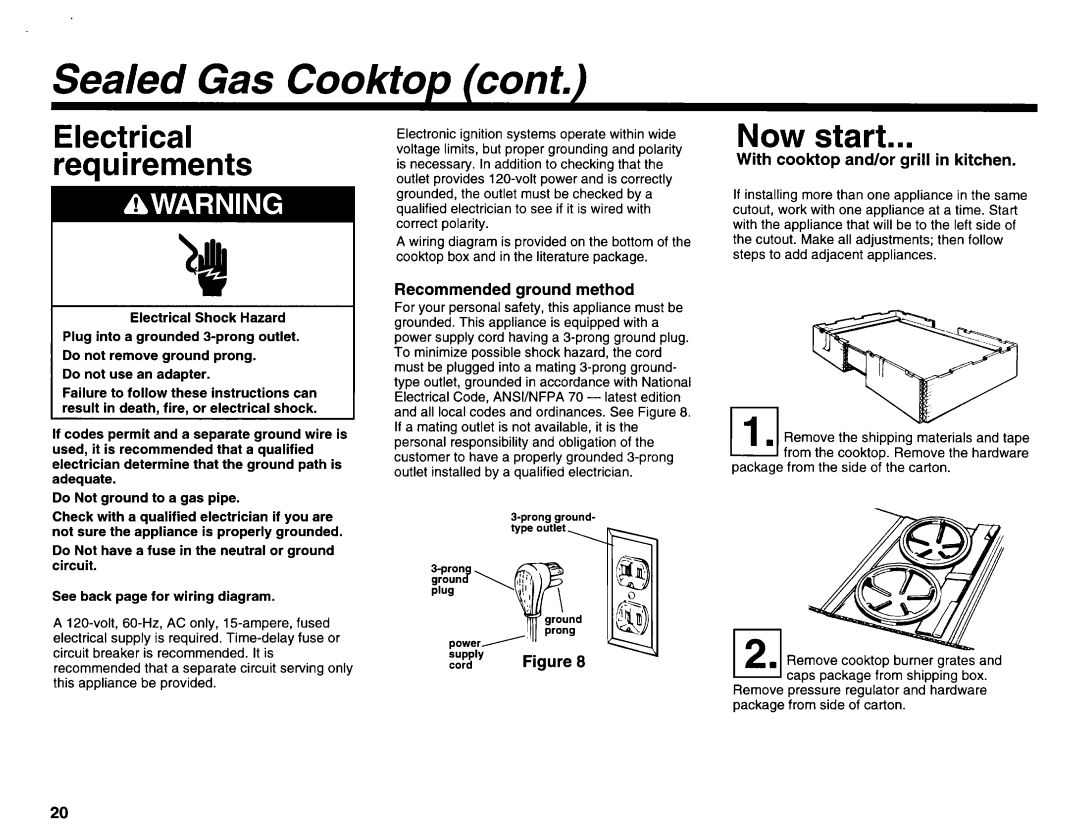 KitchenAid 3186523 installation instructions Electrical requirements, Recommended ground method 