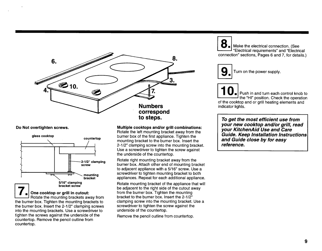 KitchenAid 3186523 installation instructions Correspond to steps 