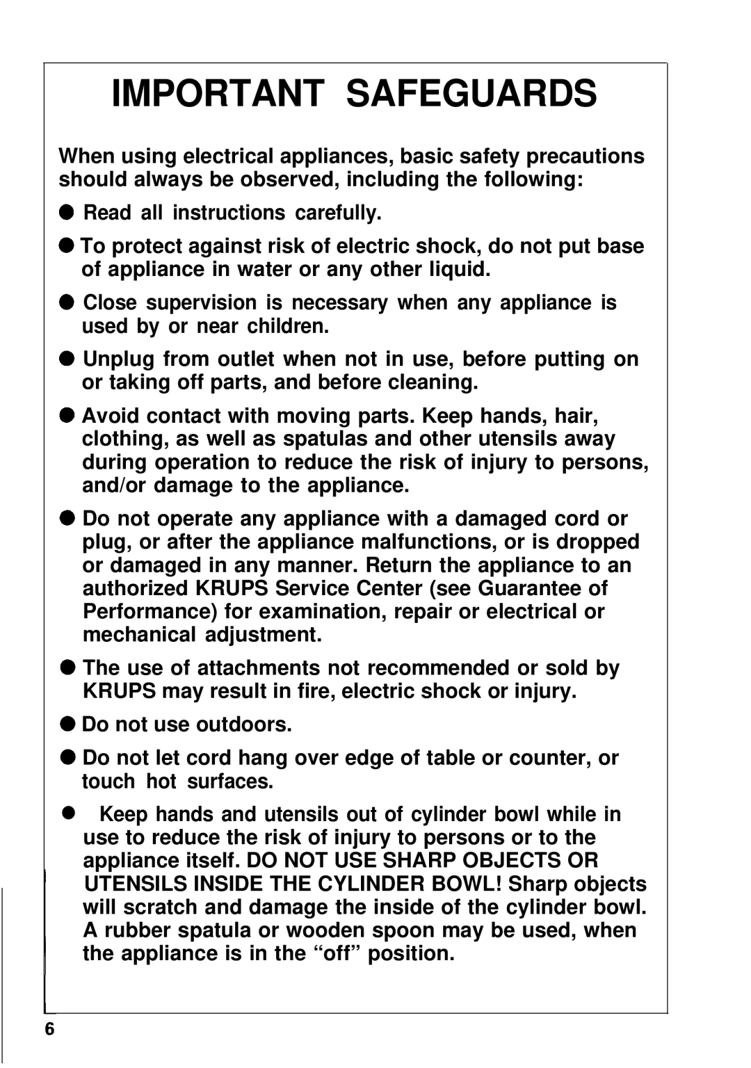 KitchenAid 358 manual Important Safeguards 