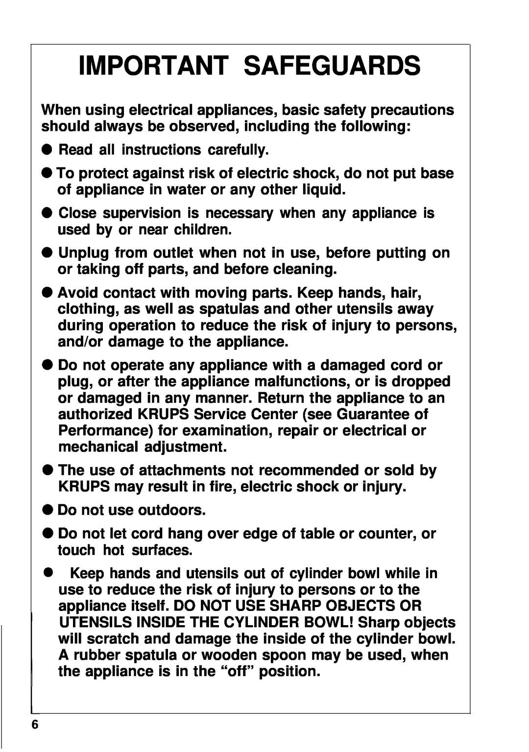 KitchenAid 358 manual Important Safeguards 