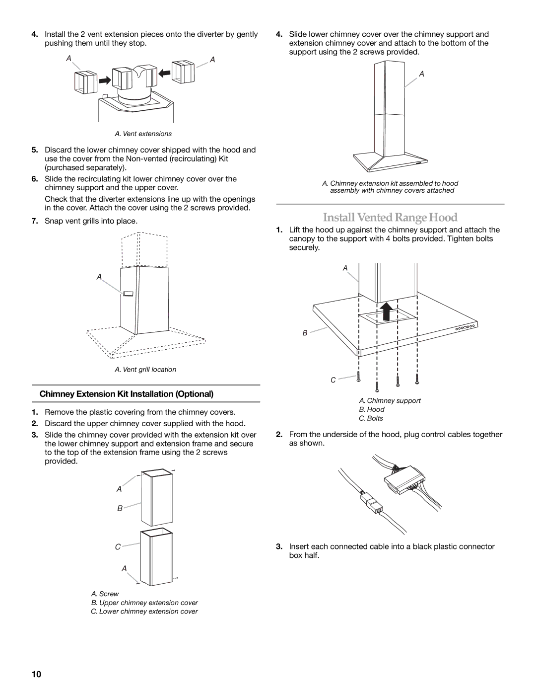 KitchenAid 36(91.4CM) ISLAND RANGE HOOD Install Vented RangeHood, Chimney Extension Kit Installation Optional 