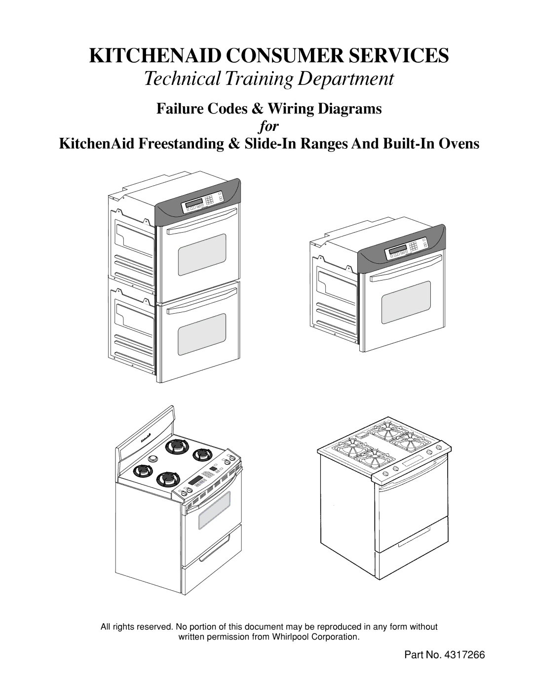 KitchenAid 4317266 manual Kitchenaid Consumer Services 