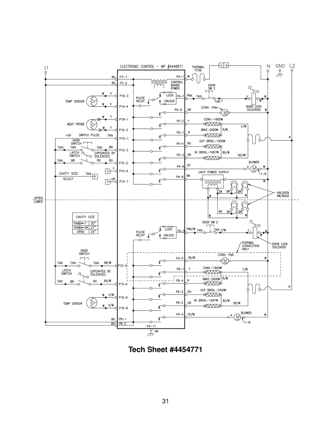 KitchenAid 4317266 manual Tech Sheet #4454771 