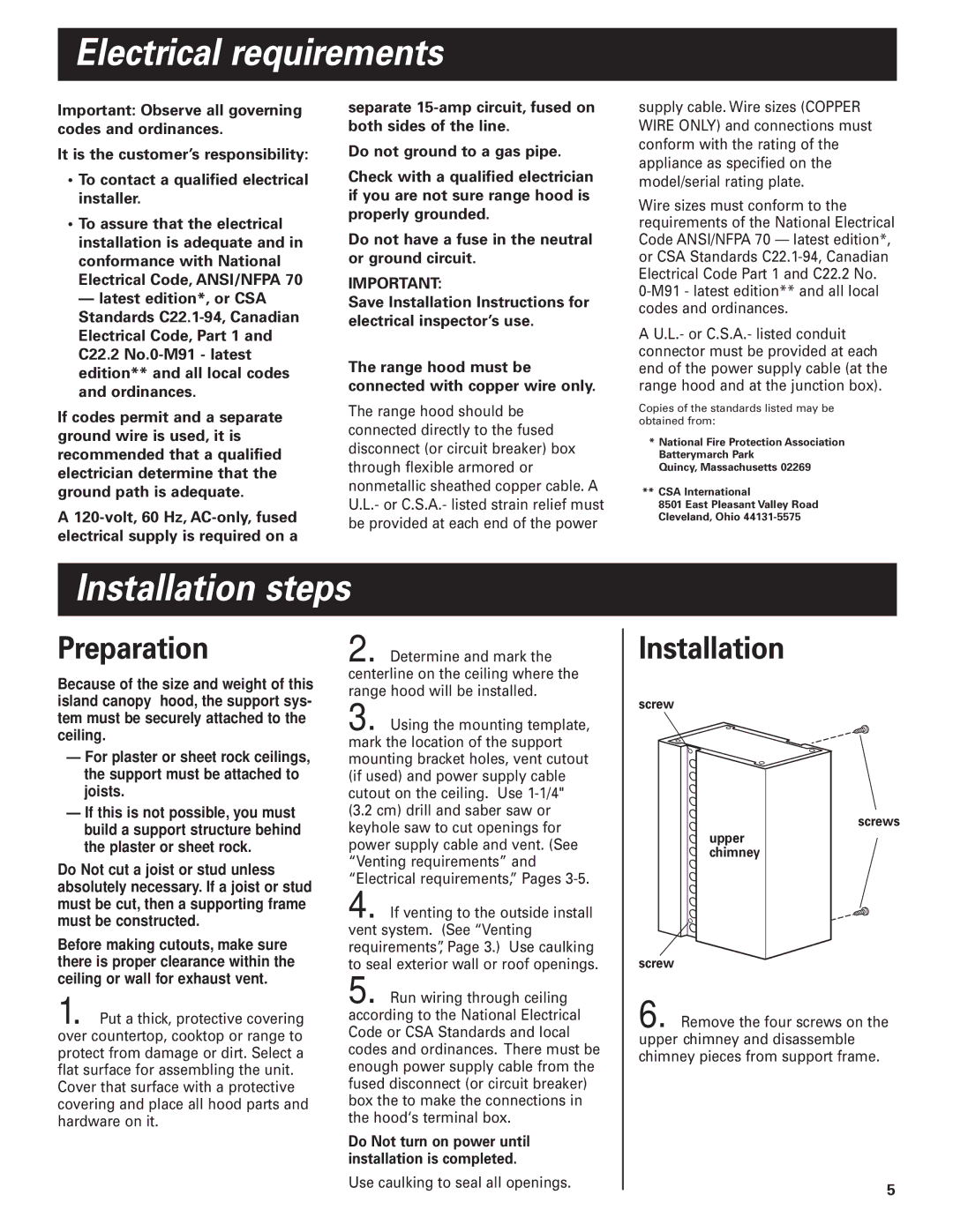 KitchenAid 4360369, 4329223 installation instructions Electrical requirements, Installation steps, Preparation 